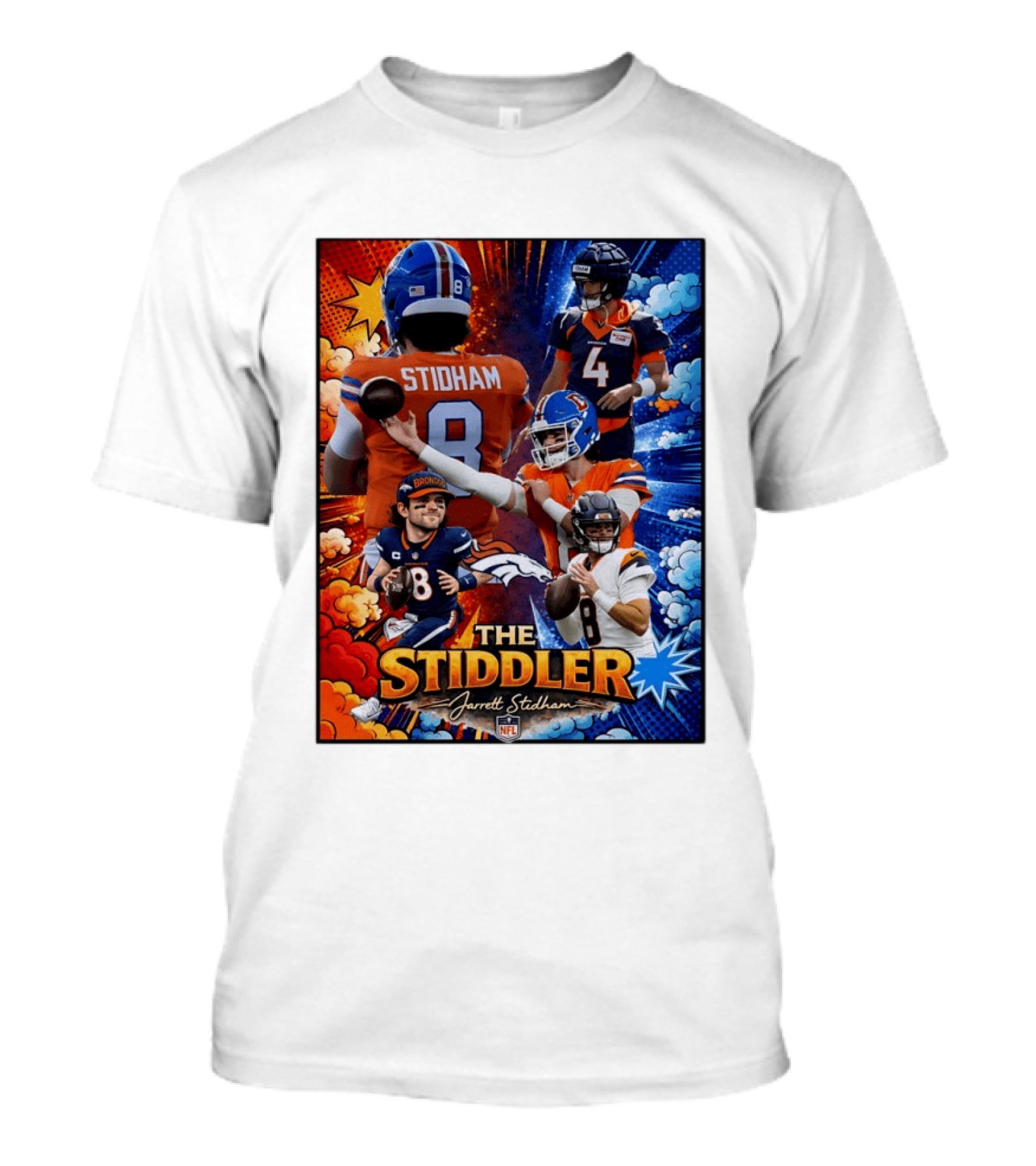 Jarrett Stidham The Stiddler Denver Broncos NFL Football Quarterback T-Shirt