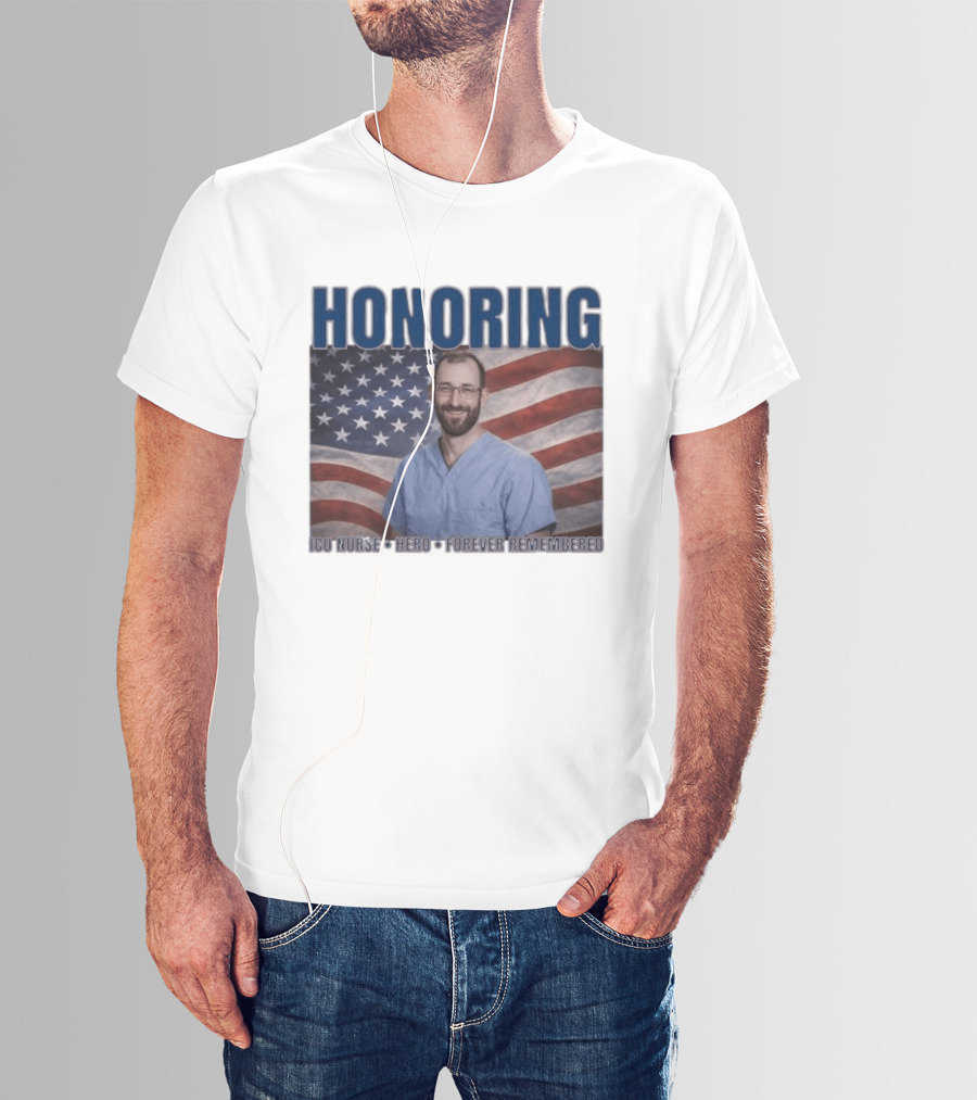 Honoring ICU Nurse Hero Forever Remembered American Flag T-Shirt