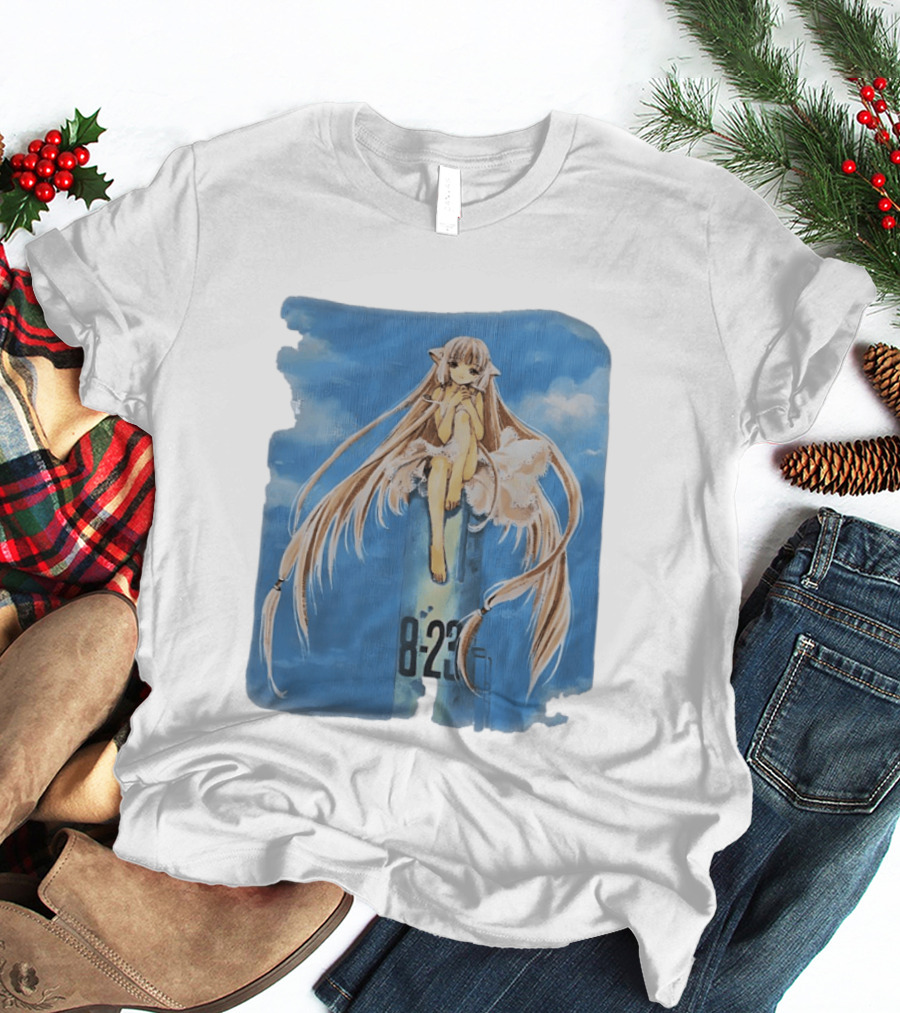 8 23 Chobits Anime Character Sitting Clouds T-Shirt