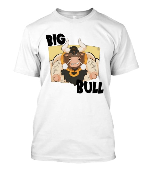 Big Bull Bara Male Minotaur Cartoon Whimsical Horned T-Shirt