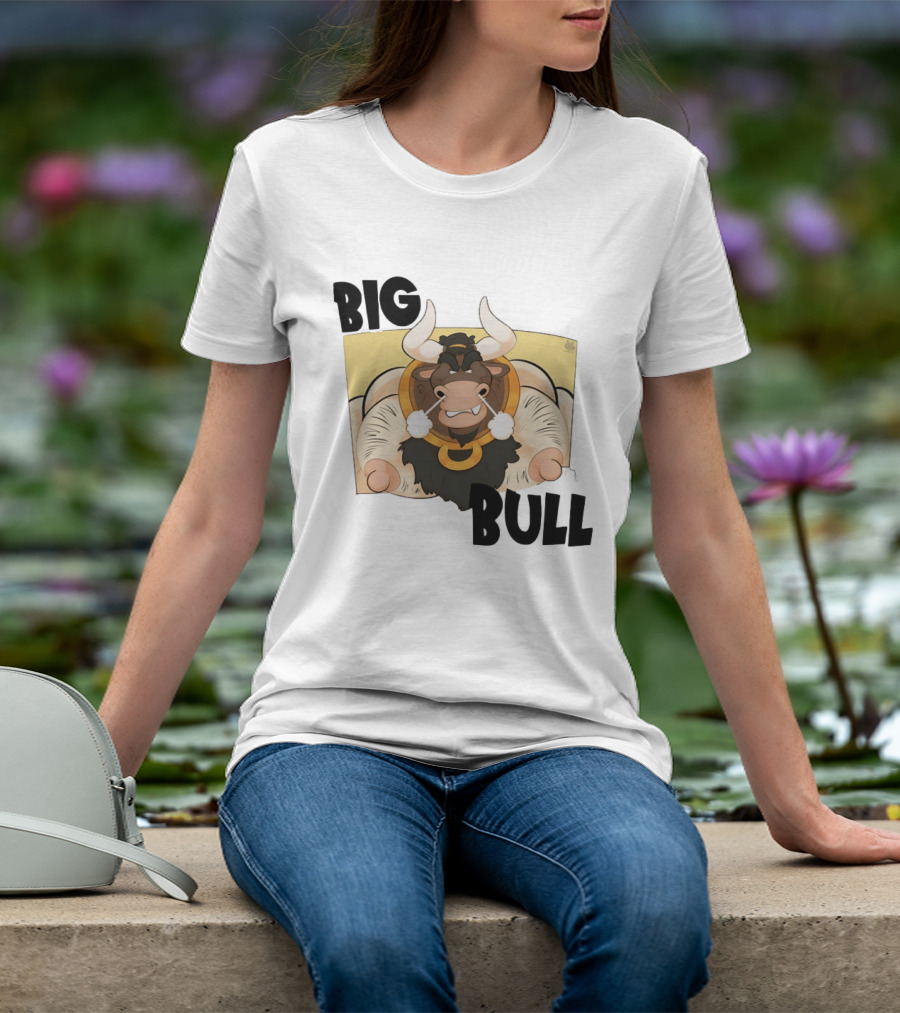 Big Bull Bara Male Minotaur Cartoon Whimsical Horned T-Shirt