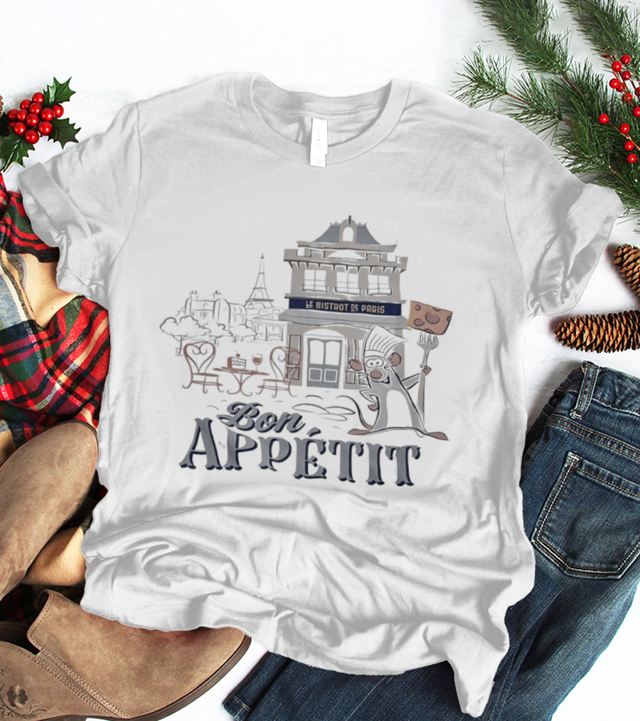 Remy Bon Appetit Ratatouille Adventure Parisian Bistro Scene T-Shirt