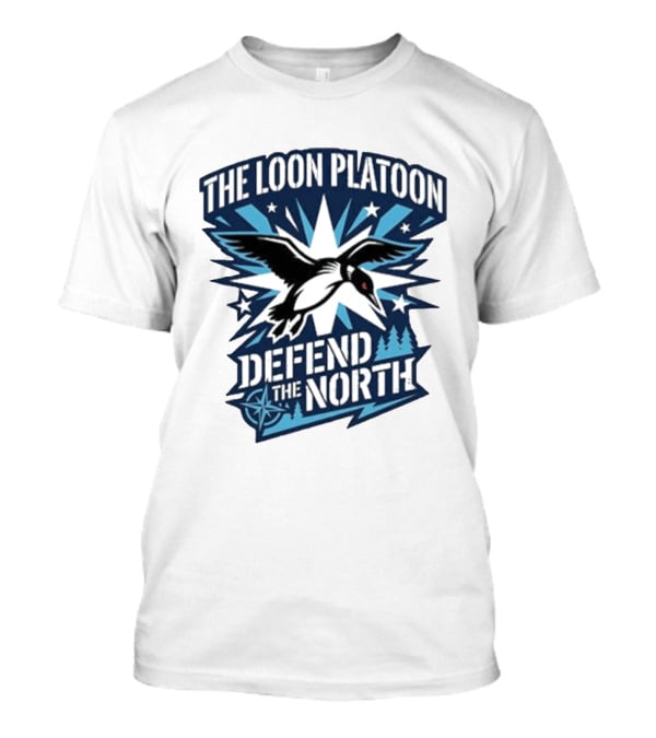 The Loon Platoon Defend The North Bold Rebel Loon Starburst Forest T-Shirt