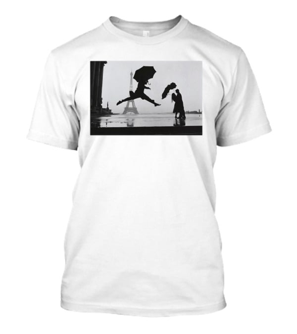 Umbrella Jump Paris Eiffel Tower Elliott Erwitt 1989 T-Shirt