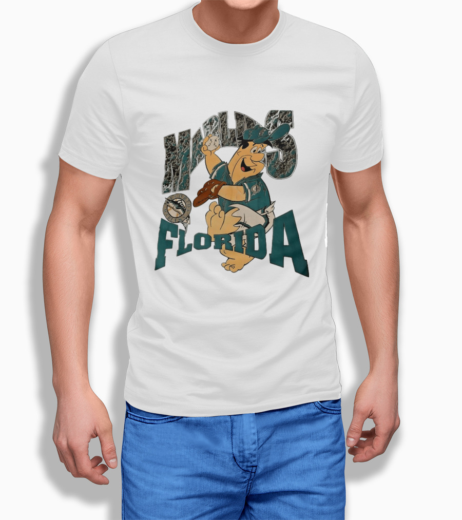 Florida Marlins The Flintstones Crossover Baseball T-Shirt