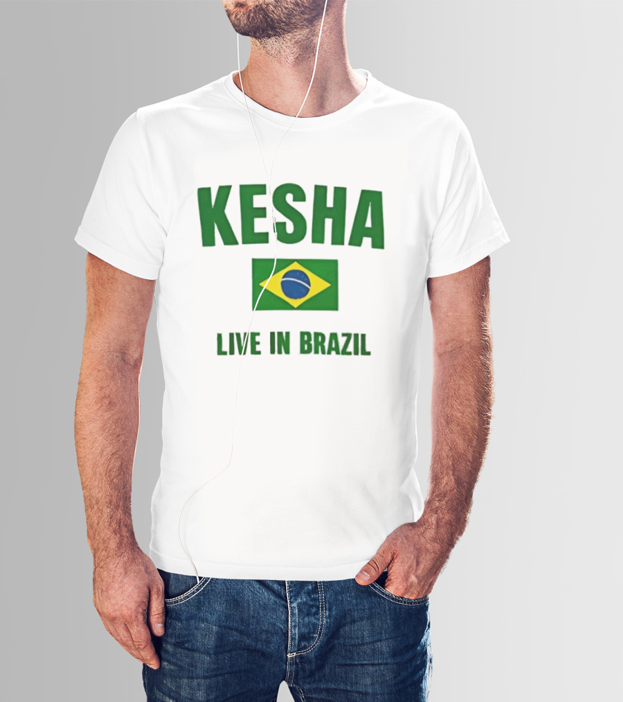 Kesha Live In Brazil Brazilian Flag Event T-Shirt