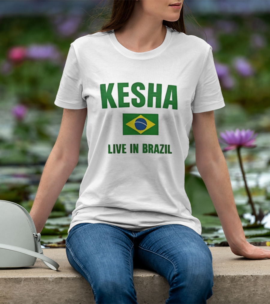 Kesha Live In Brazil Brazilian Flag Event T-Shirt