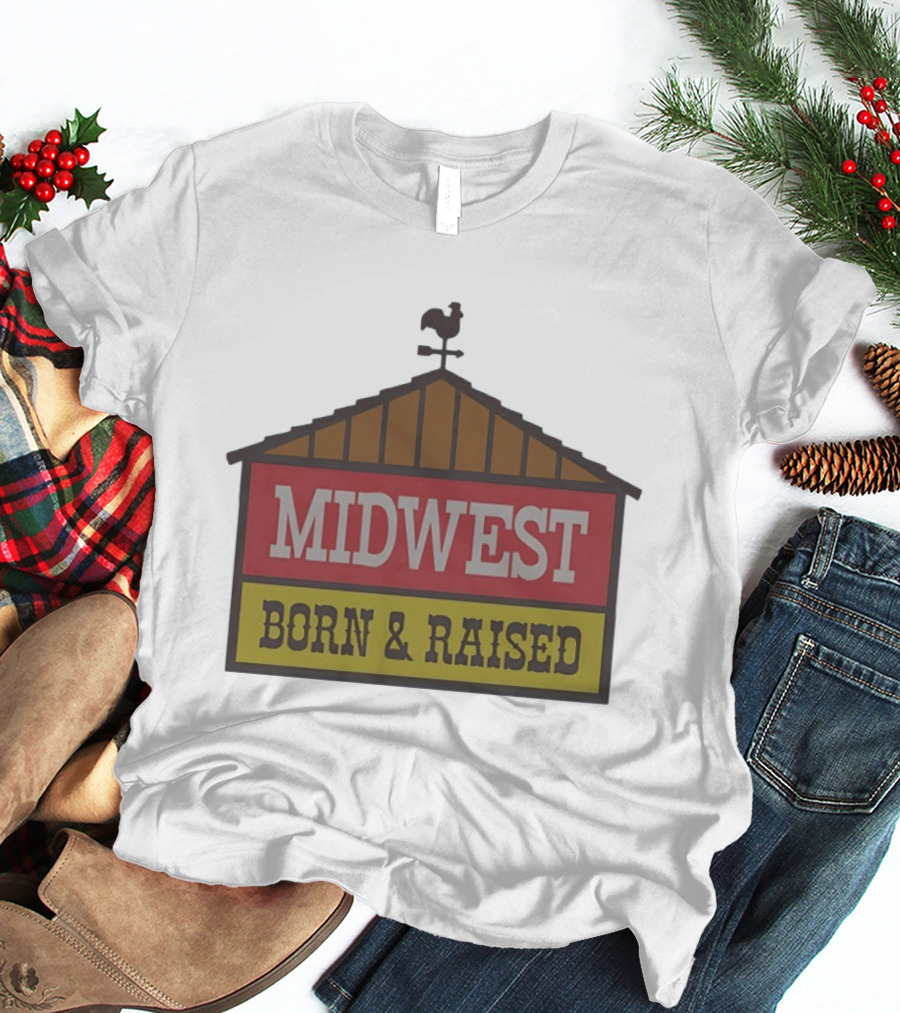Midwest Born And Raised Weather Vane Symbol United State Of Indiana T-Shirt