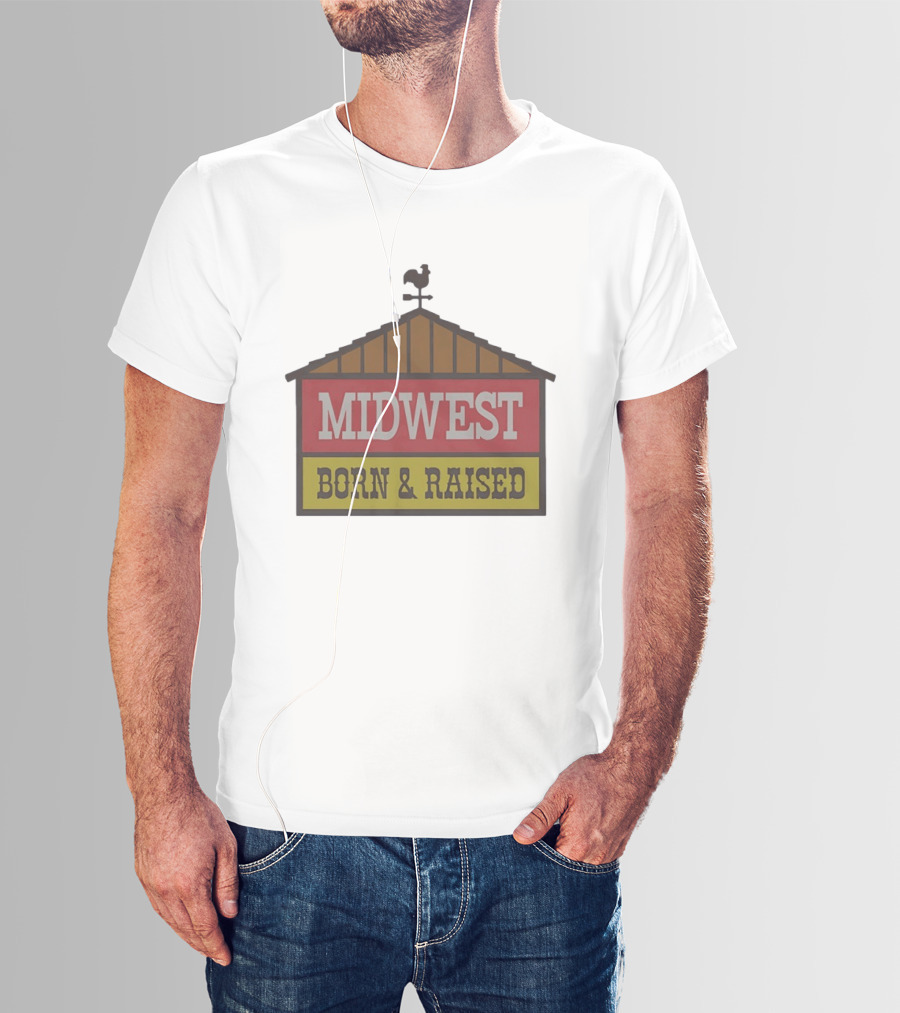 Midwest Born And Raised Weather Vane Symbol United State Of Indiana T-Shirt