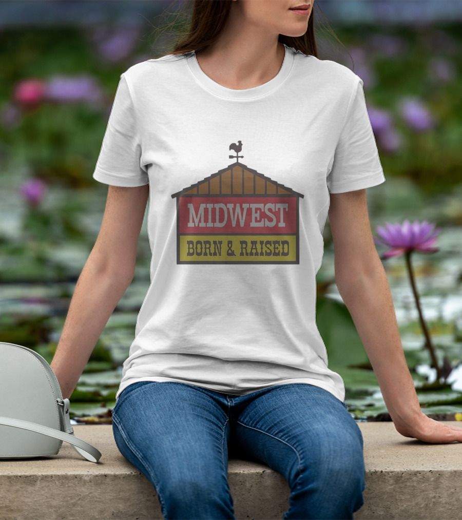 Midwest Born And Raised Weather Vane Symbol United State Of Indiana T-Shirt