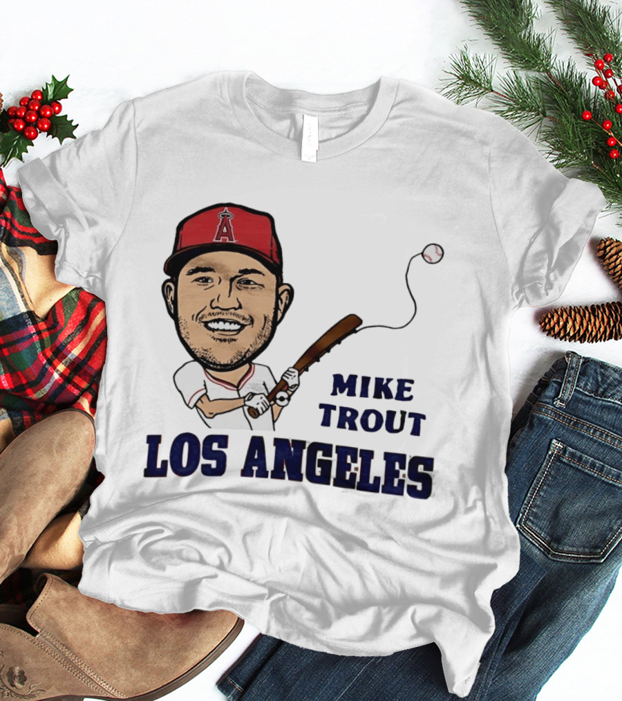 Mike Trout Los Angeles Angels Baseball Caricature T-Shirt