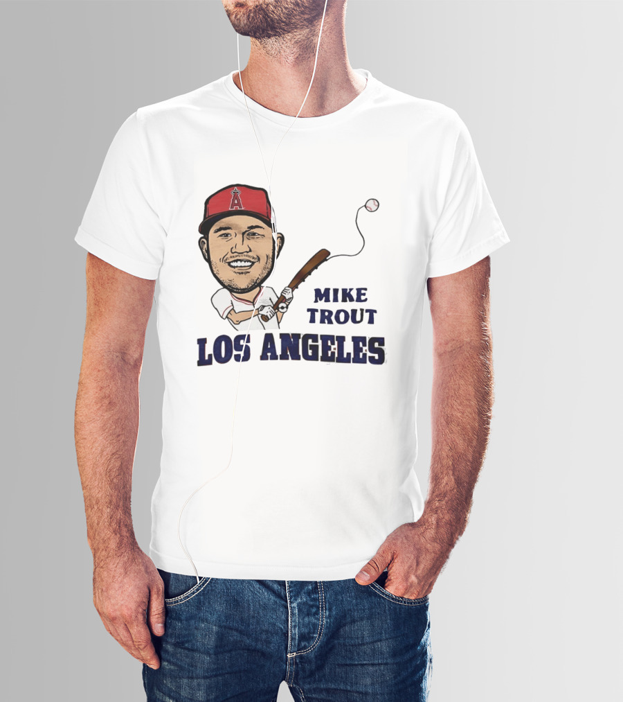 Mike Trout Los Angeles Angels Baseball Caricature T-Shirt