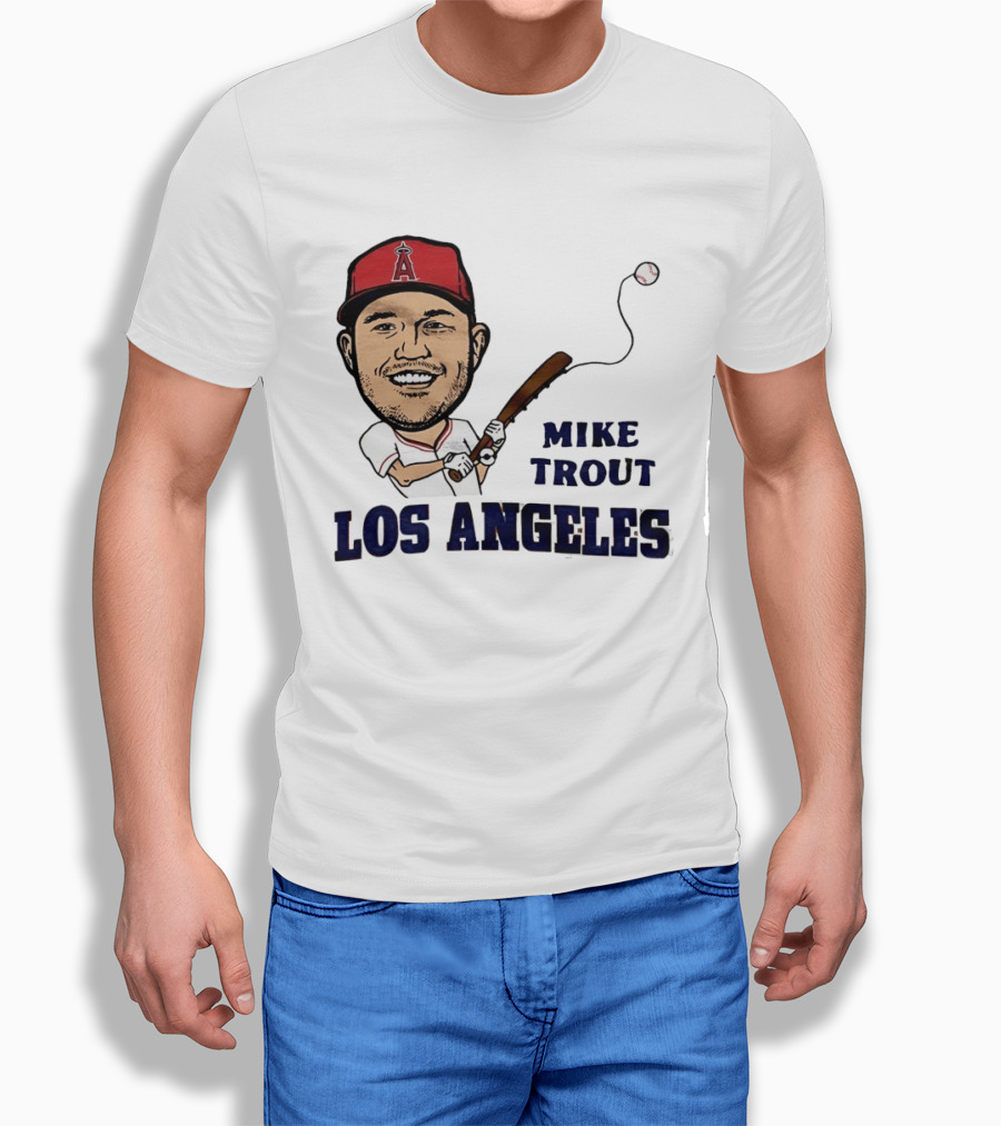 Mike Trout Los Angeles Angels Baseball Caricature T-Shirt