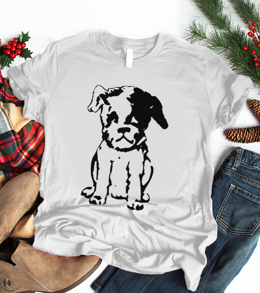 Puppy Dog Mystery Train Sketch Playful Canine T-Shirt