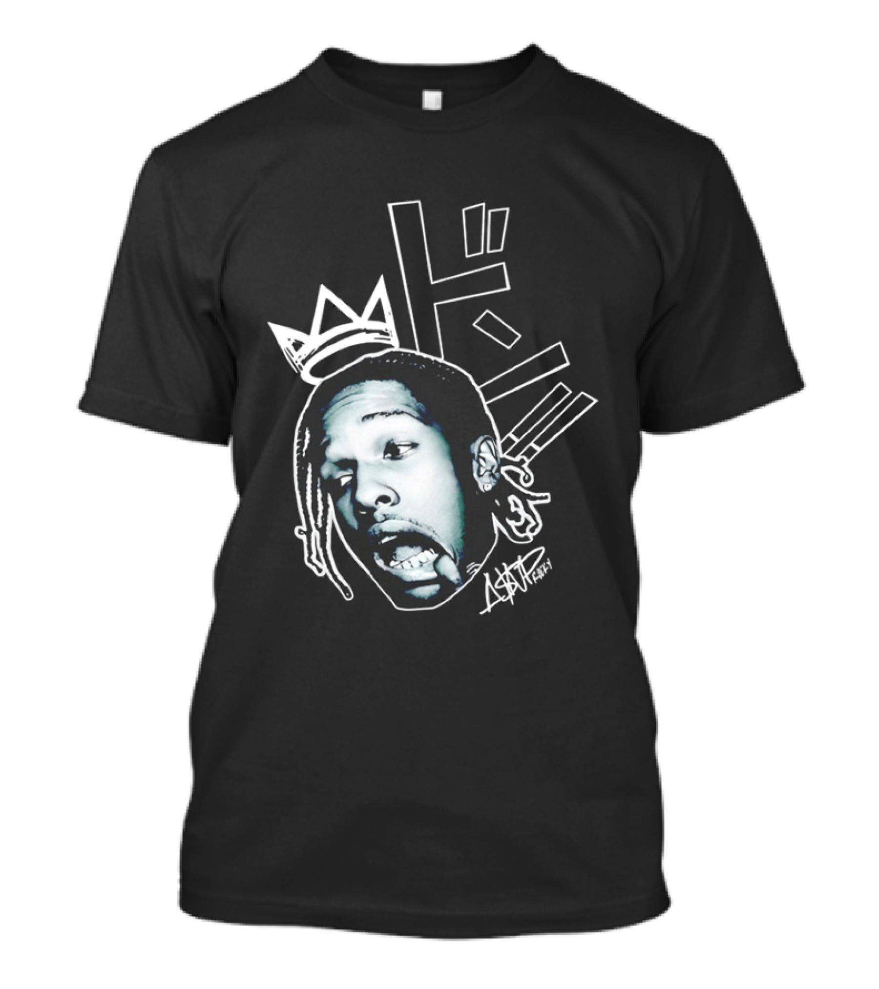 ASAP Rocky VI Big Head Crown Graphic Japan Text Signature T-Shirt