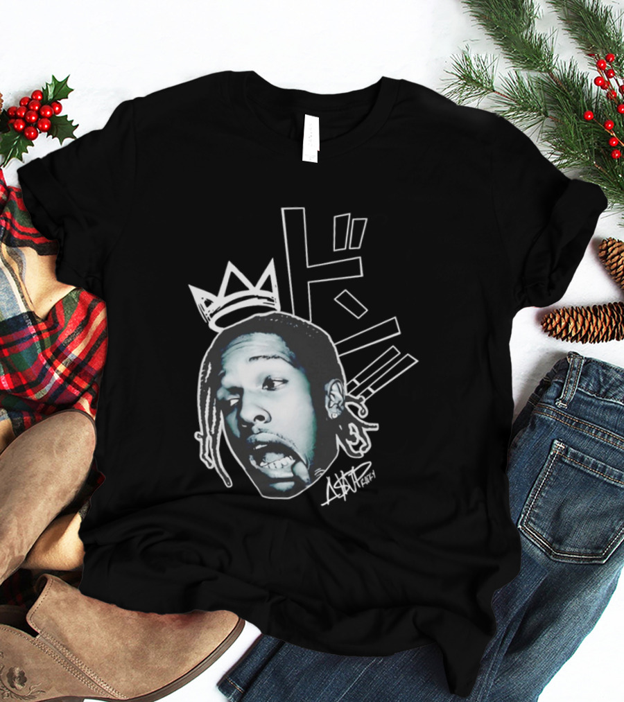 ASAP Rocky VI Big Head Crown Graphic Japan Text Signature T-Shirt