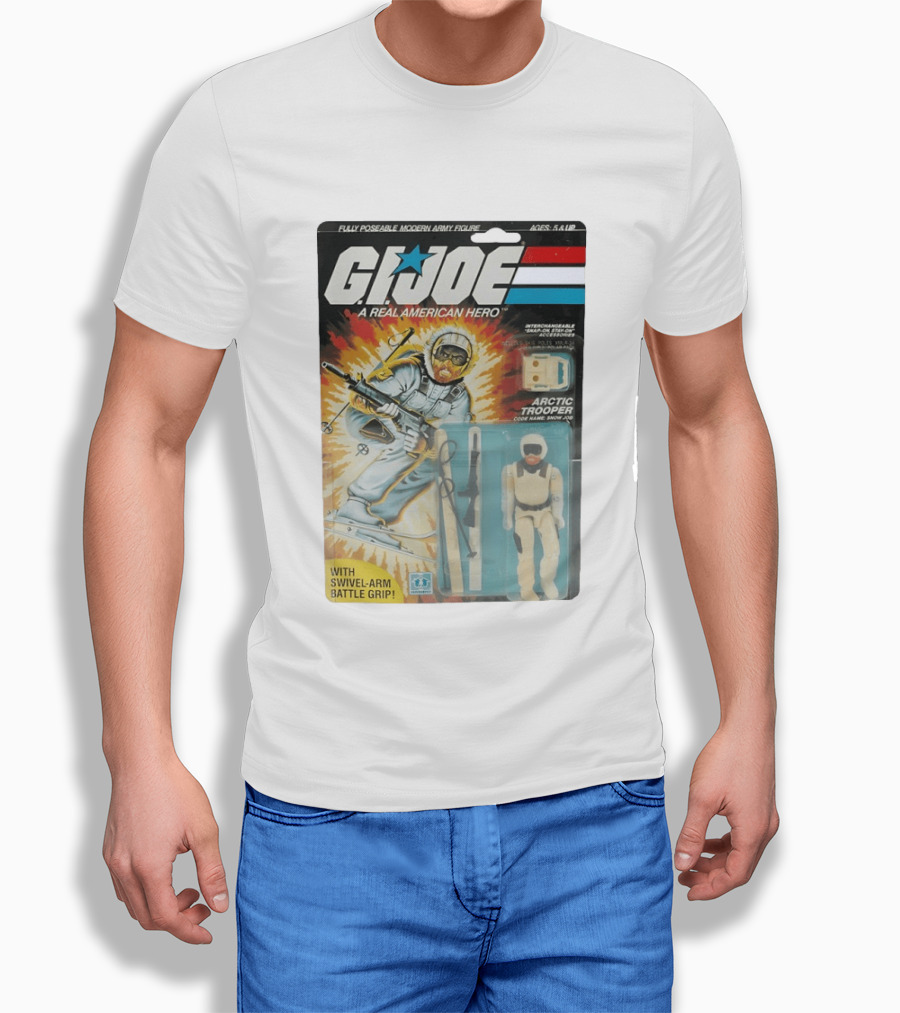 GIJoe A Real American Hero Arctic Trooper Snow Job Action Figure Vintage Packaging T-Shirt