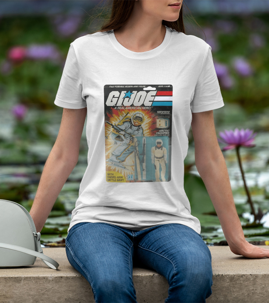 GIJoe A Real American Hero Arctic Trooper Snow Job Action Figure Vintage Packaging T-Shirt