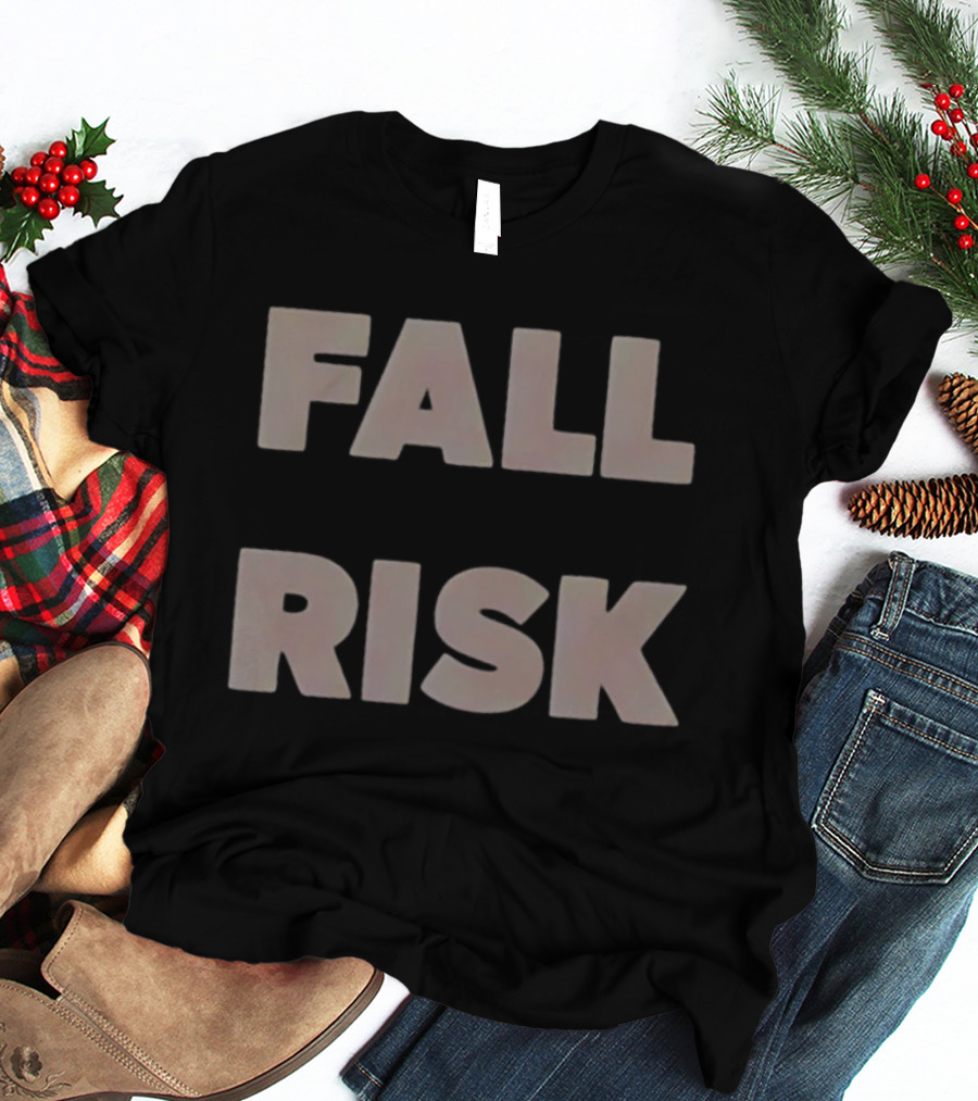 FALL RISK Retro Bold Lettering T-Shirt
