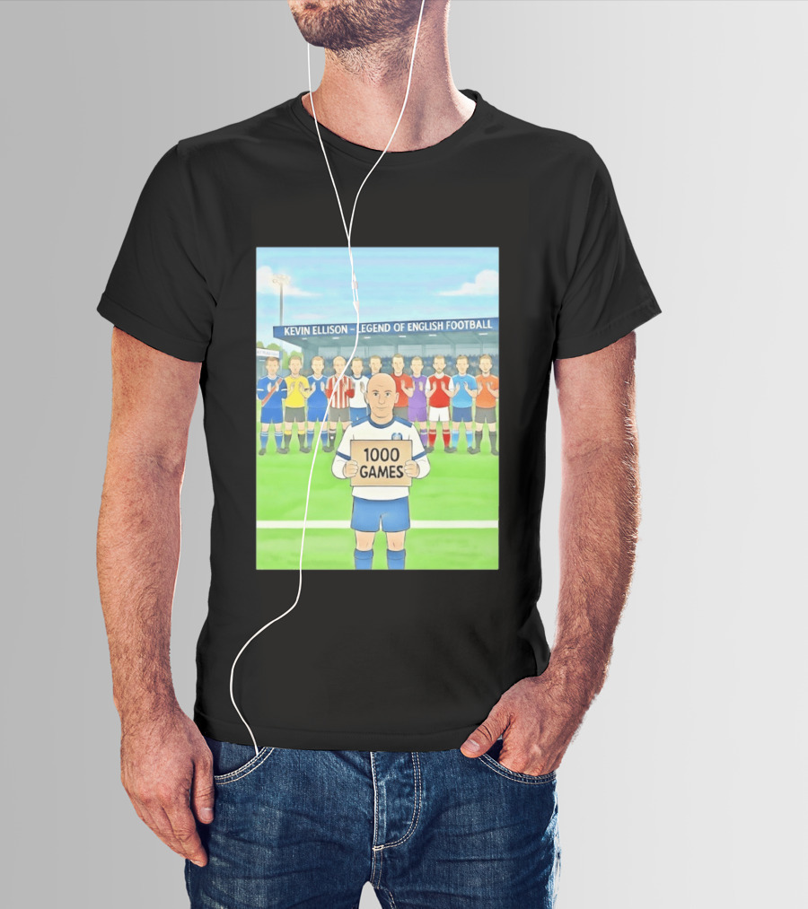 Kevin Ellison Legend Of English Football 1000 Games Celebration T-Shirt