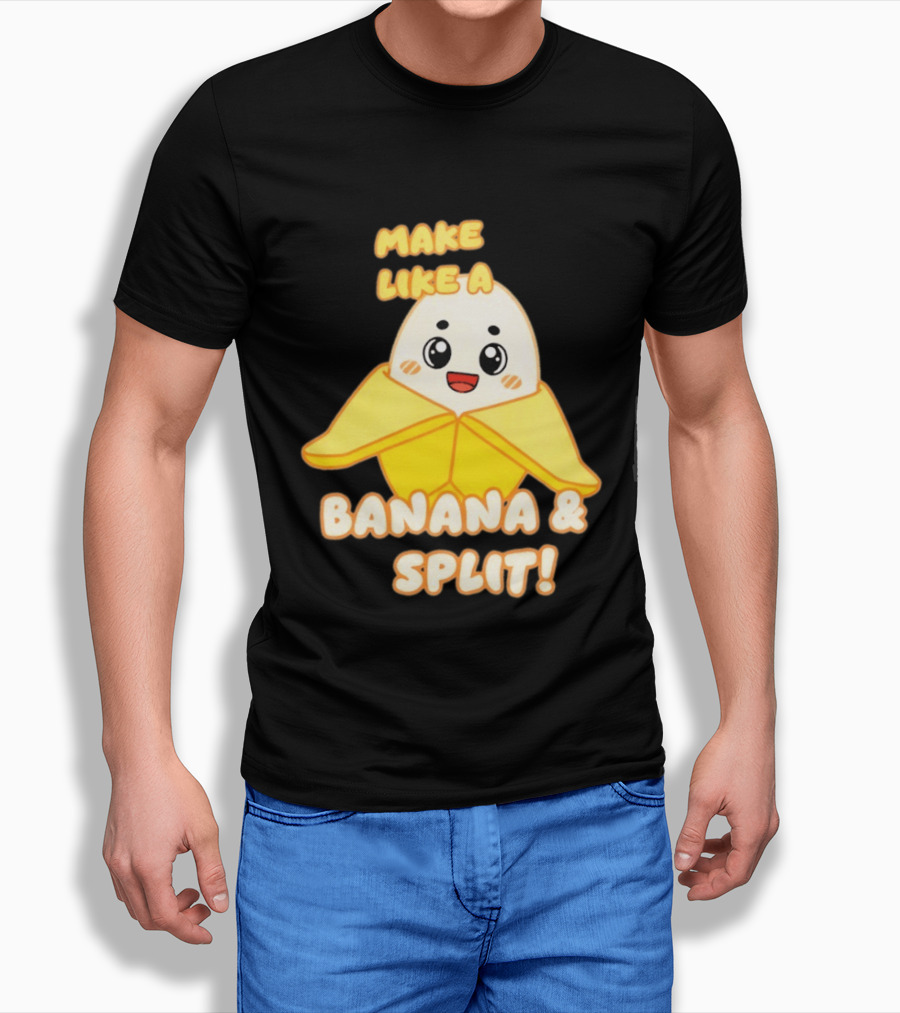 LankyBox Banany Make Like A Banana And Split Cute Cartoon T-Shirt