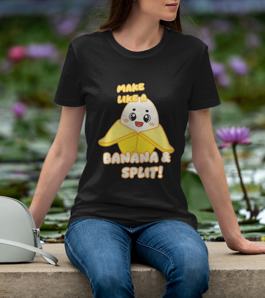 LankyBox Banany Make Like A Banana And Split Cute Cartoon T-Shirt