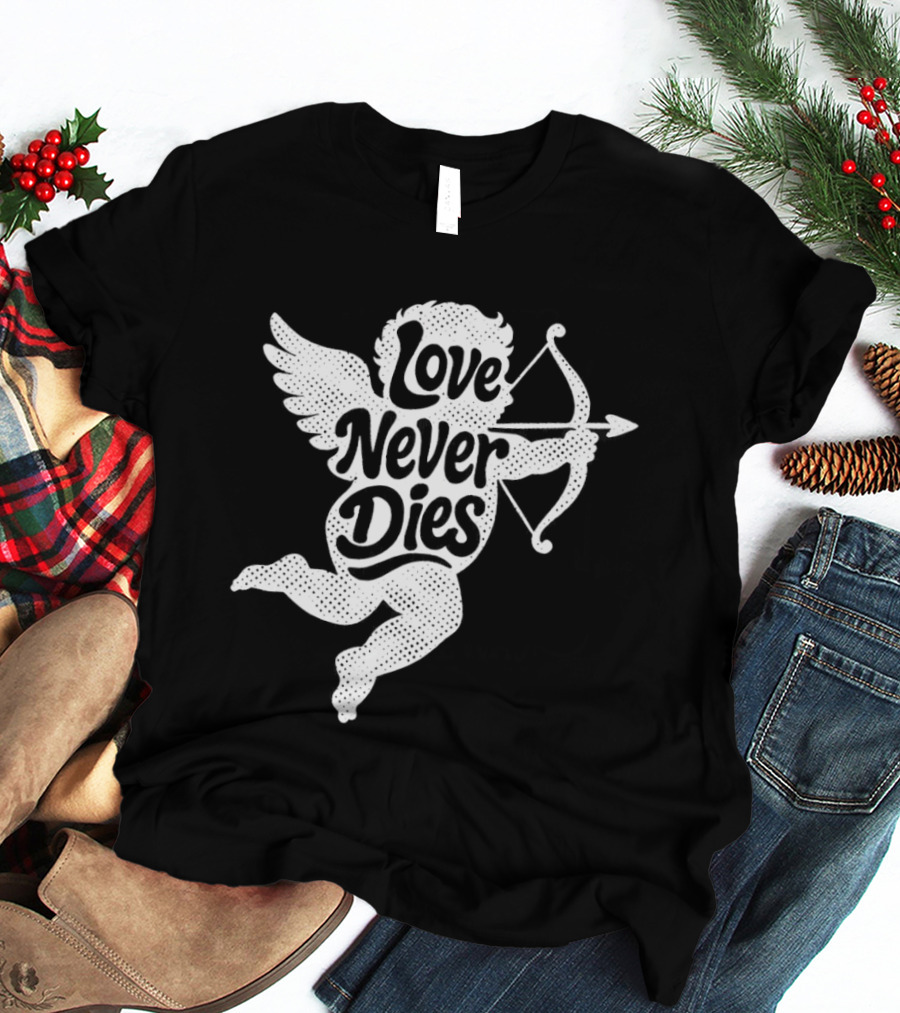 Love Never Dies Cupid Angel Archer T-Shirt