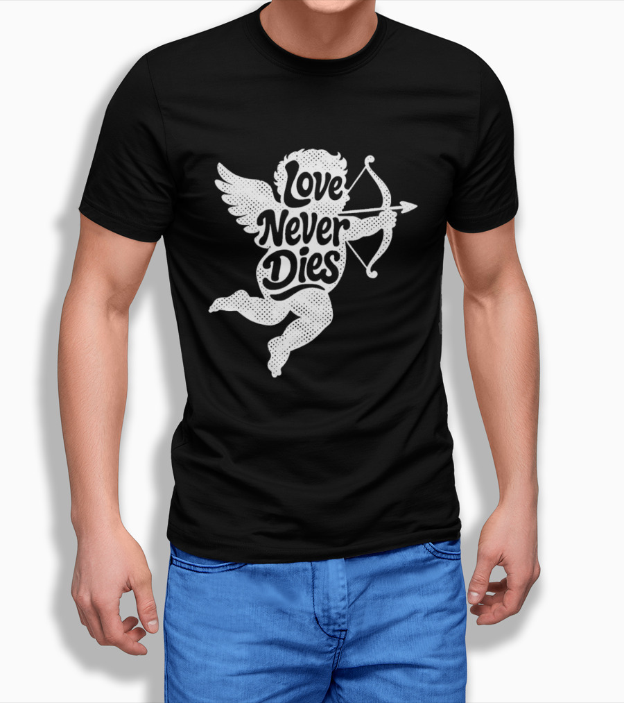 Love Never Dies Cupid Angel Archer T-Shirt