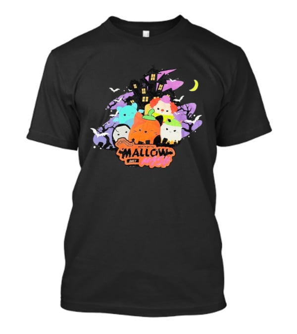 Month Of The Mallow Mash Halloween Haunted House Cats T-Shirt