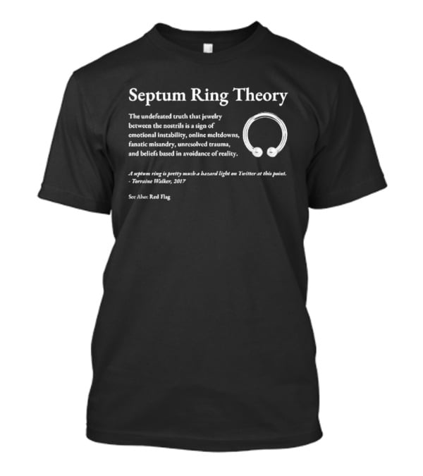 Septum Ring Theory Emotional Instability Online Meltdowns Unresolved Trauma Beliefs Avoidance Reality T-Shirt