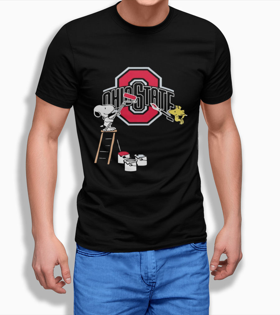Snoopy Woodstock Ohio State Buckeyes Painting Adventure T-Shirt