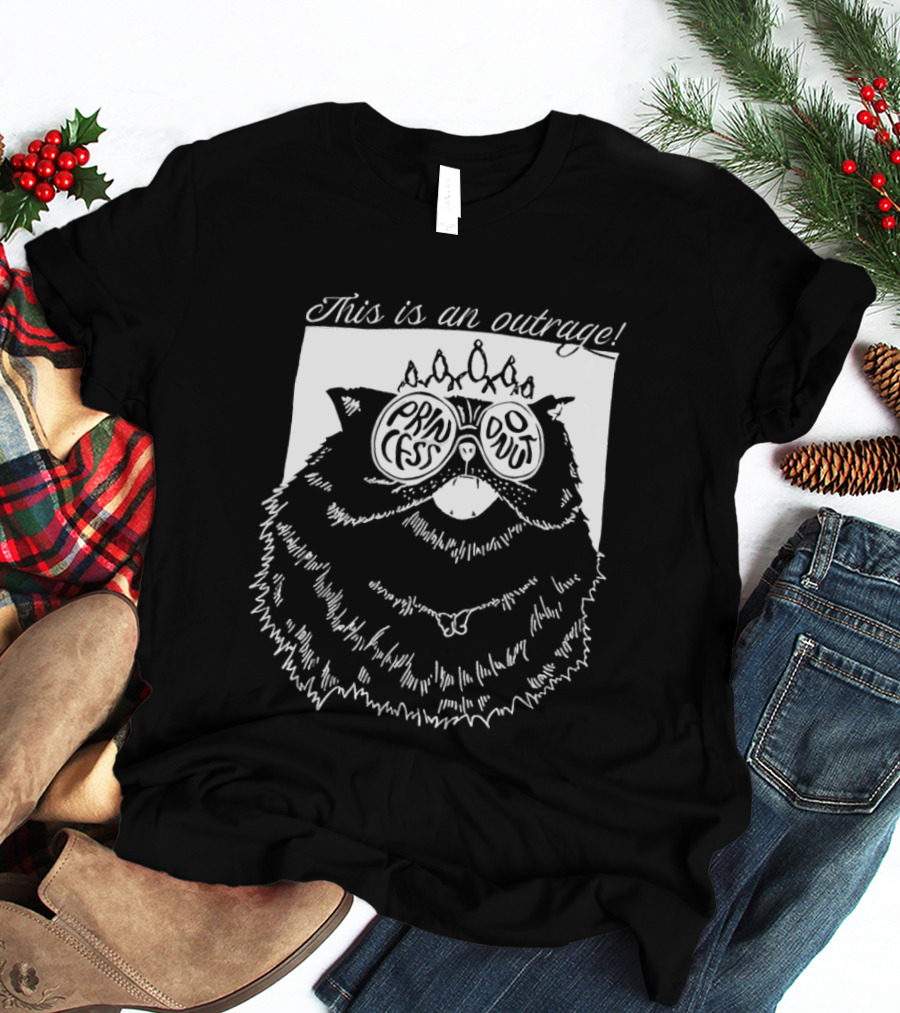 Princess Glasses Cat This Is An Outrage T-Shirt