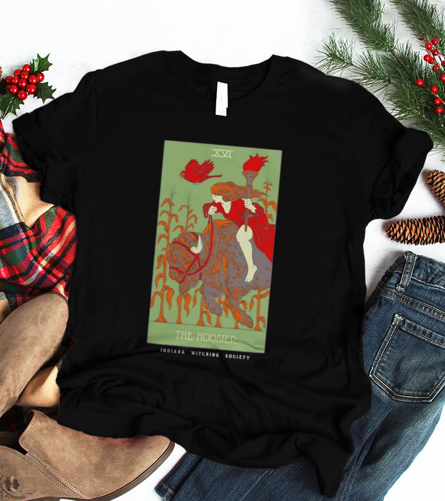 Women Riding Bison The Hoosier XVI Indiana Witching Society T-Shirt