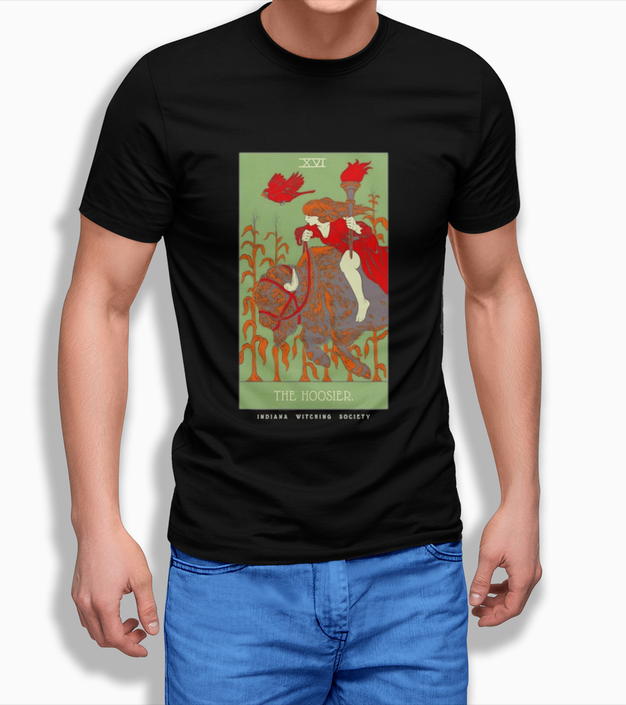 Women Riding Bison The Hoosier XVI Indiana Witching Society T-Shirt