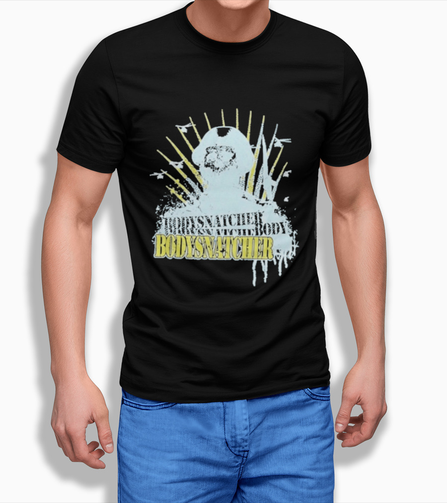 Bodysnatcher Helicopter Pilot Silhouette Sunburst T-Shirt