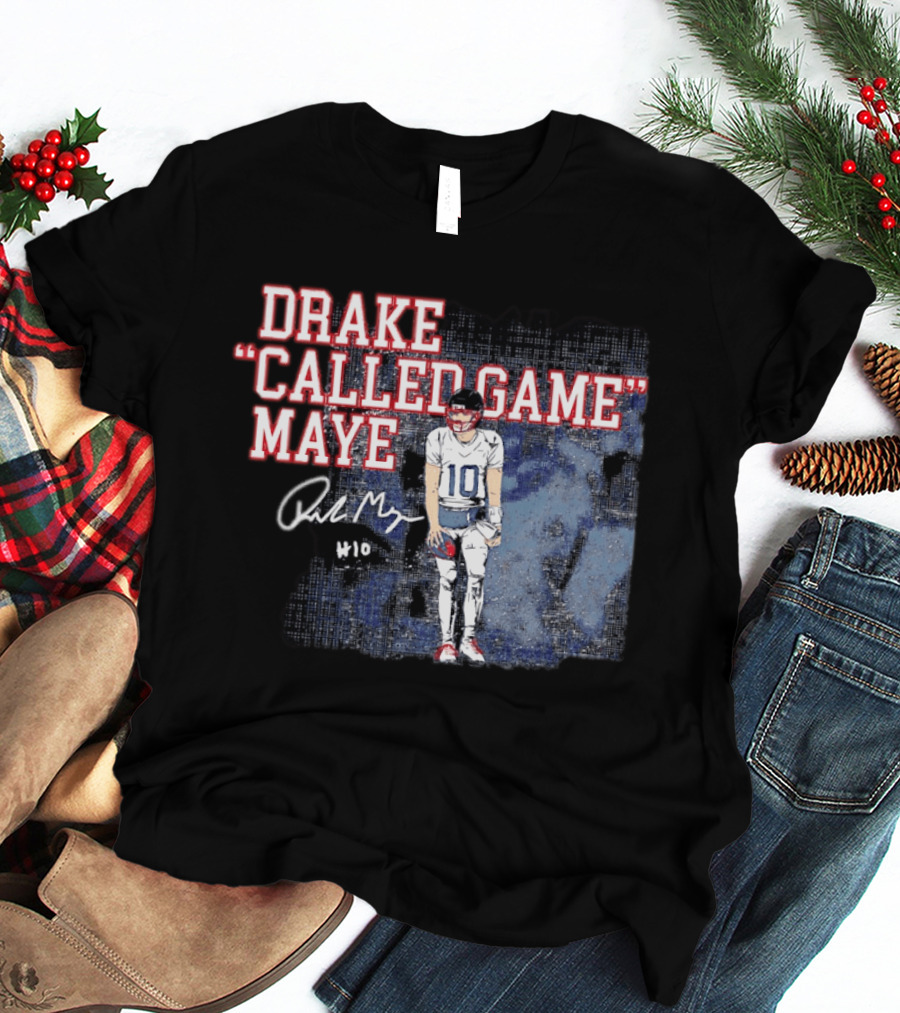 Drake "Called Game" Maye #10 New England Patriots Football T-Shirt