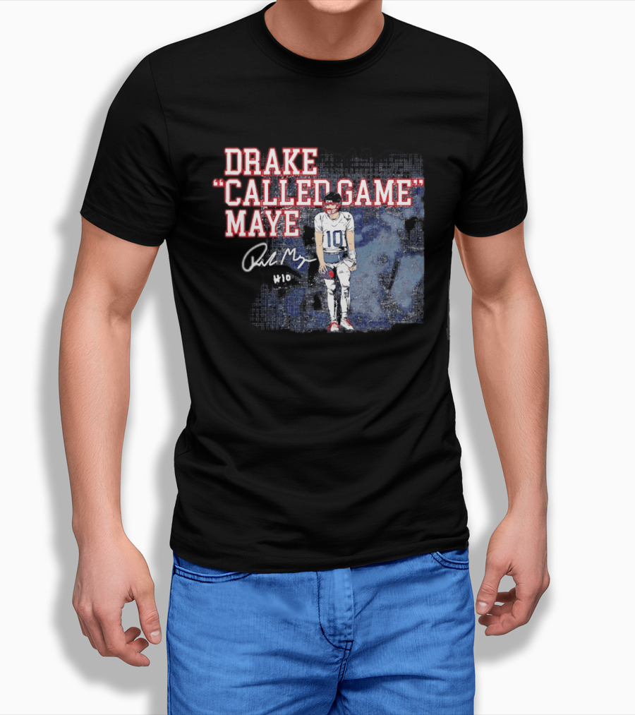Drake "Called Game" Maye #10 New England Patriots Football T-Shirt