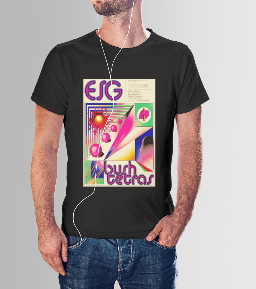 ESG Bush Tetras Live San Francisco January 30 2026 Concert Great American Music Hall T-Shirt