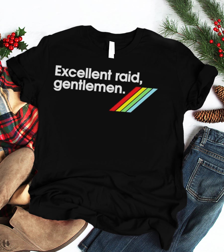Excellent Raid Gentlemen ARC Raiders Retro Rainbow Stripes T-Shirt