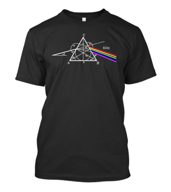 Optical Deconstruction Pink Floyd Dark Side Of The Moon Triangle Prism Rainbow Line T-Shirt