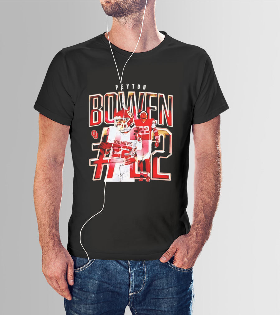 Oklahoma Sooners Bowen #22 NCAA Football Legends Caricature T-Shirt