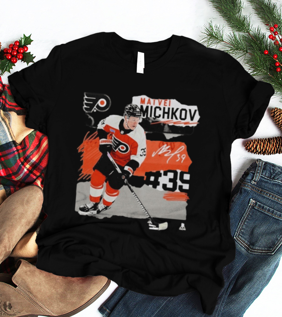 Philadelphia Flyers Matvei Michkov 39 Fresh Ice Hockey Skating T-Shirt