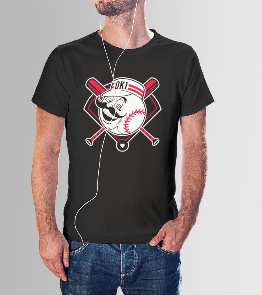 Oki Redlegs Crossed Bats Baseball T-Shirt