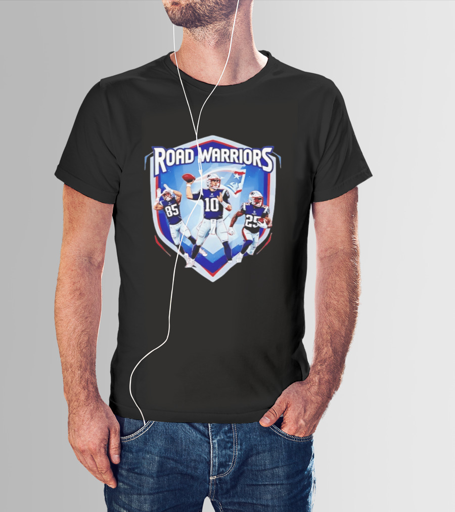 Road Warriors New England Patriots Legends Hunter Henry Marcus Jones Drake Maye T-Shirt