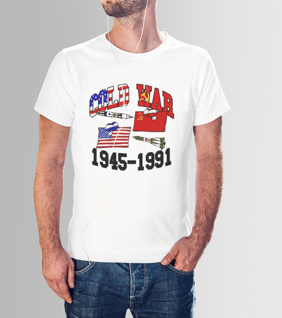 Cold War 1945 1991 American Soviet Rivalry Flags And Rockets T-Shirt