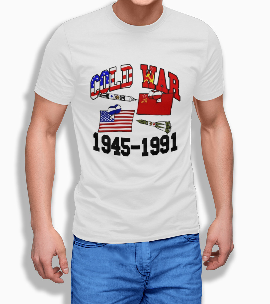 Cold War 1945 1991 American Soviet Rivalry Flags And Rockets T-Shirt