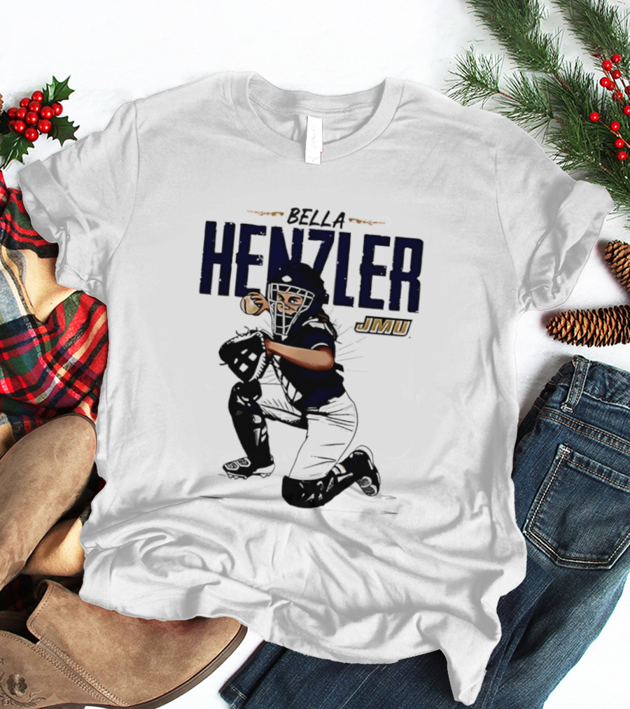 Bella Henzler JMU Dukes Softball Caricature James Madison T-Shirt