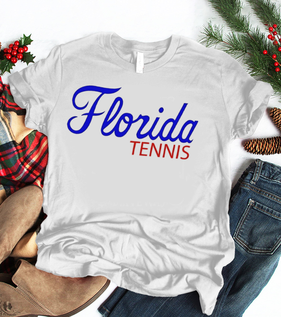 Florida Tennis Bold Blue Red Script T-Shirt