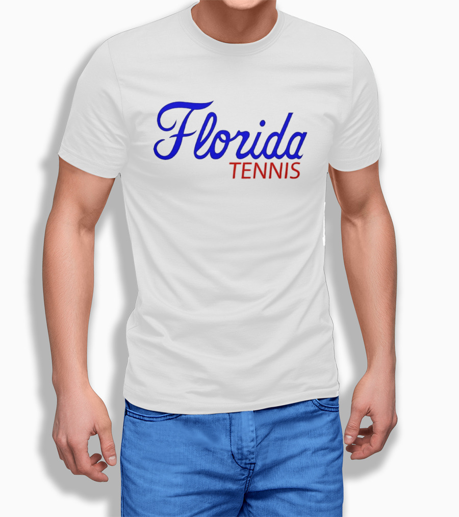 Florida Tennis Bold Blue Red Script T-Shirt