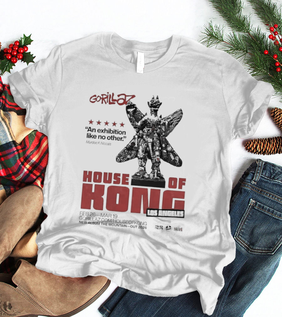 Gorillaz House Of Kong Los Angeles 2026 Feb 26 Mar 19 New Album The Mountain T-Shirt